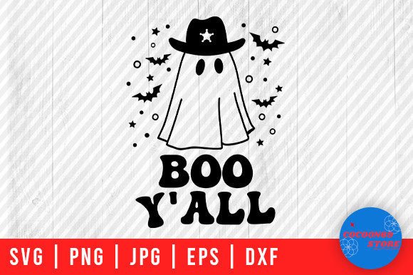 Boo Y all Cowboy Ghost, Halloween Svg Review