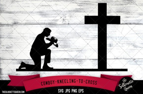 Cowboy Kneeling to Cross SVG Review
